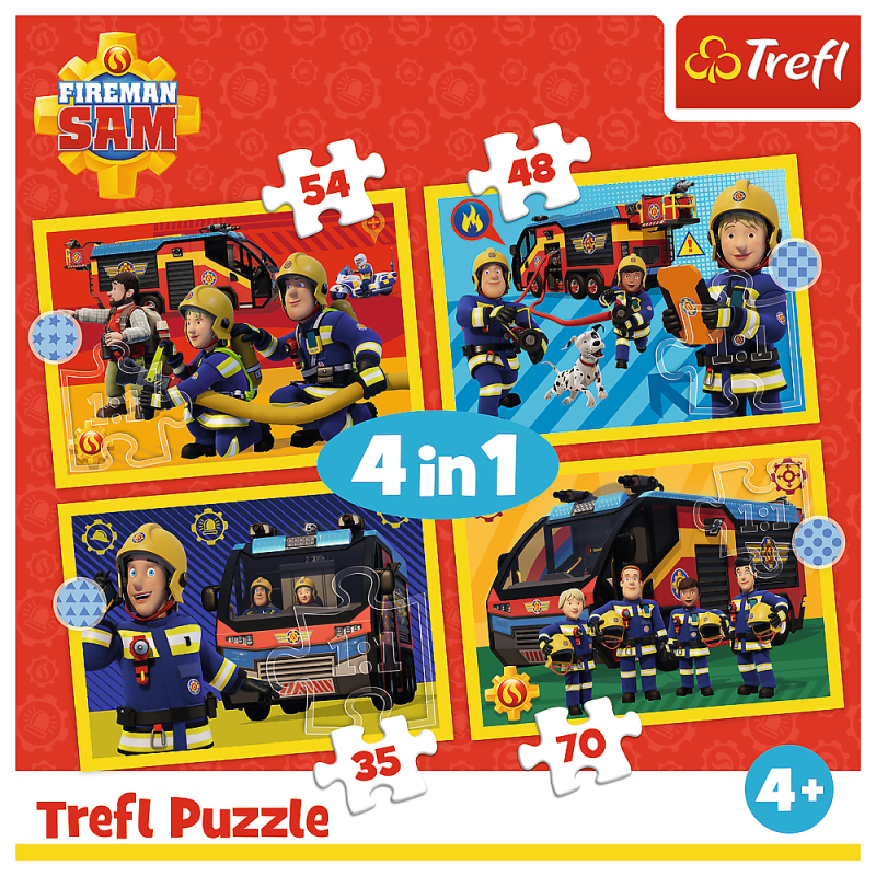 PUZZLE 4W1 TREFL STRAŻAK NA SYGNALE.STRAŻAK SAM