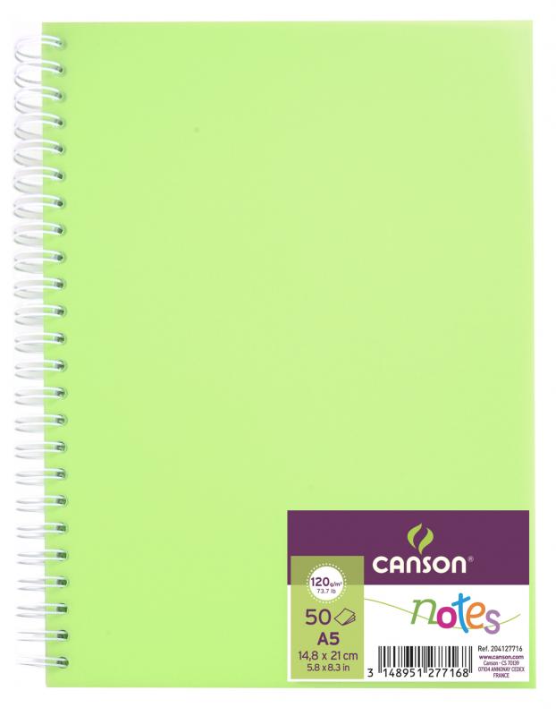 NOTES A5/50 PP CANSON 120G ZIELONY