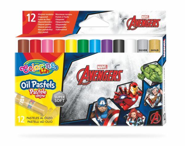 PASTELE OLEJNE TRÓJKĄTNE 12 KOL. / AVENGERS / COLORINO