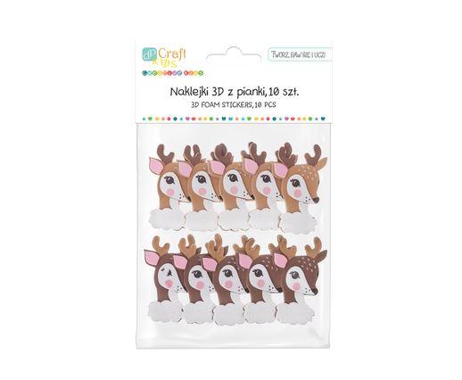 NAKLEJKI 3D Z PIANKI BAMBI 10SZT