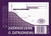 DRUK M ZAŚWIADCZENIE O ZATRUDNIENIU