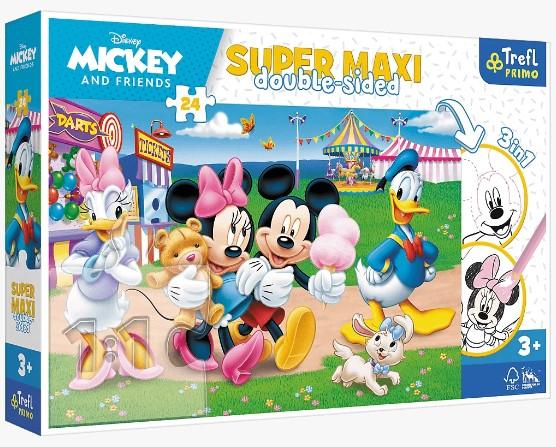 PUZZLE 24 TREFL SUPER MAXI MICKEY W WESOŁYM MIASTECZKU