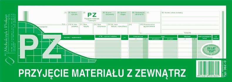 DRUK M PRZYJĘCIE MATERIAŁU 1/2 A4