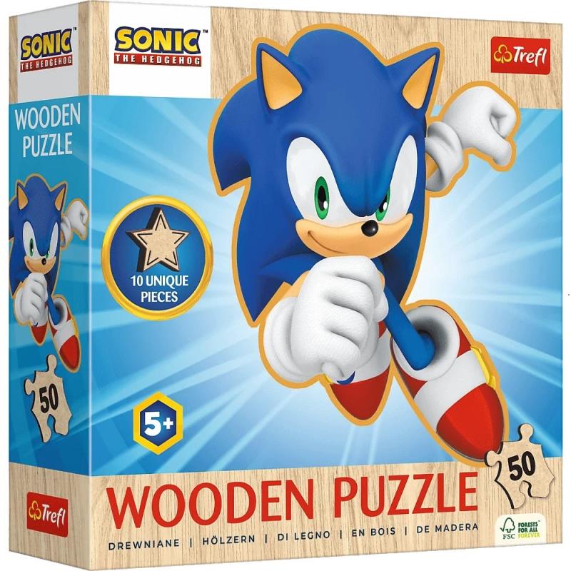 PUZZLE 24 TREFL DREWNO KONTUROWE RADOSNY SONIC
