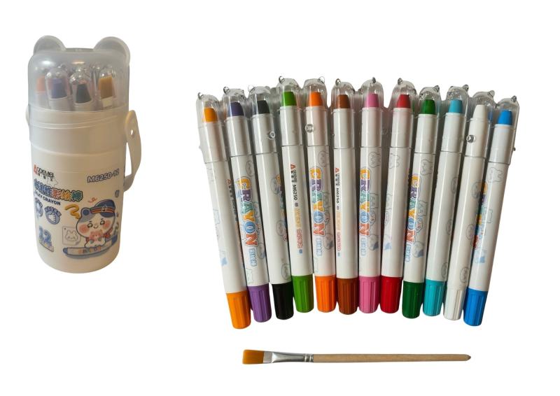 KREDKI ŻELOWE WYKRĘCANE SILKY 12 KOLORÓW+PĘDZELEK M6250-12