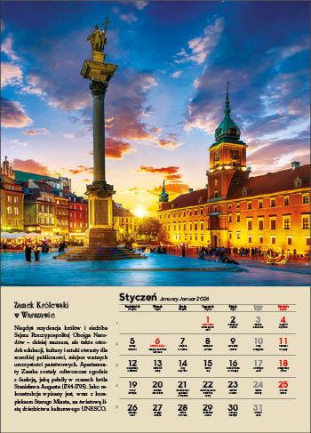 KALENDARZ WIELOPLANSZOWY POLSKA ZAMKI I PAŁACE JOTAN STANDARD