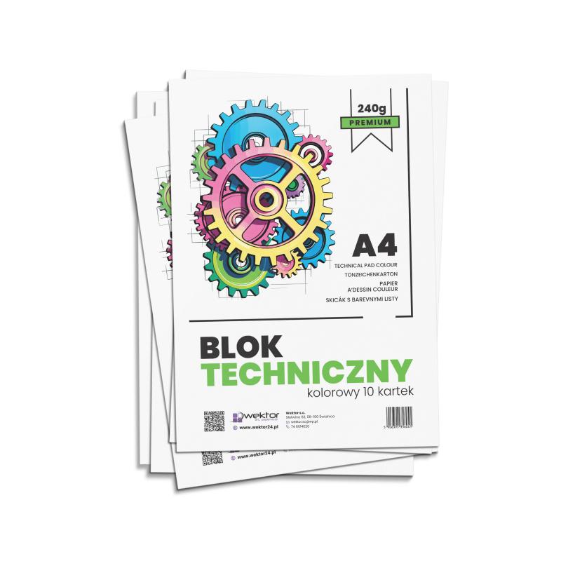 BLOK TECHNICZNY A4/10 KOLOR 240G PREMIUM WEKTOR