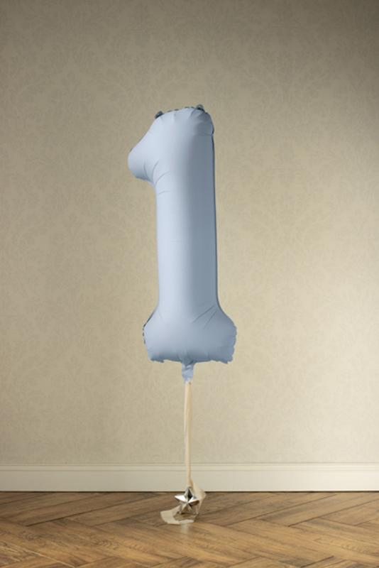 BALON FOLIOWY CYFRA 1 MGLISTY NIEBIESKI 86CM