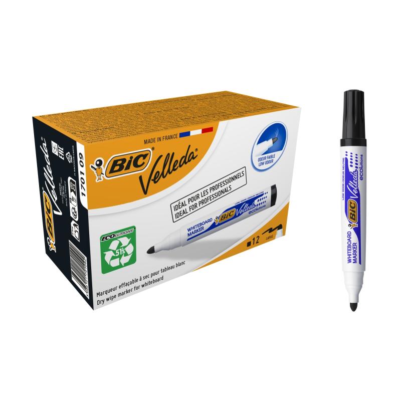 MARKER SUCHOŚCIERALNY BIC VELLEDA CZARNY OKRĄGŁY 525824