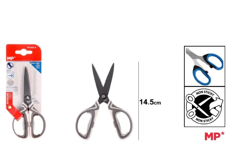 NOŻYCZKI ERGONOMICZNE Z POWŁOKĄ NIEPRZYWIERAJĄCĄ 14,5CM MP