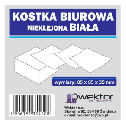 KOSTKA BIAŁA 8.5*8.5 NIEKLEJONA WEKTOR