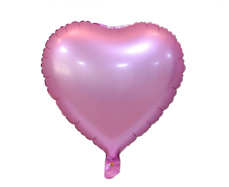 BALON FOLIOWY SERCE MAT RÓŻ 18