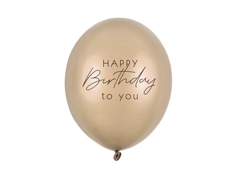 BALONY 30CM HAPPY BIRTHDAY METALLIC COLD GOLD