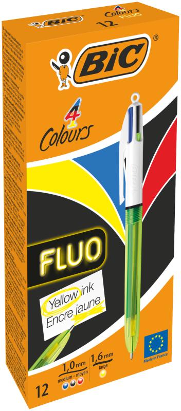 DŁUGOPIS BIC 4-KOLOROWY FLUO B12 BCL EU