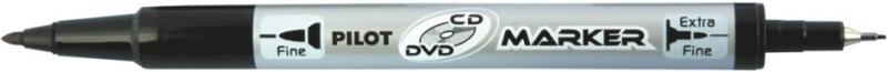 MARKER CD/DVD PILOT CZARNY DWUSTR.