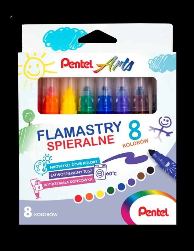FLAMASTRY SPIERALNE 8-KOLOROWE