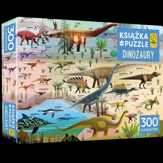 DINOZAURY. PUZZLE 300 ELEM. + KSIĄŻKA BANER