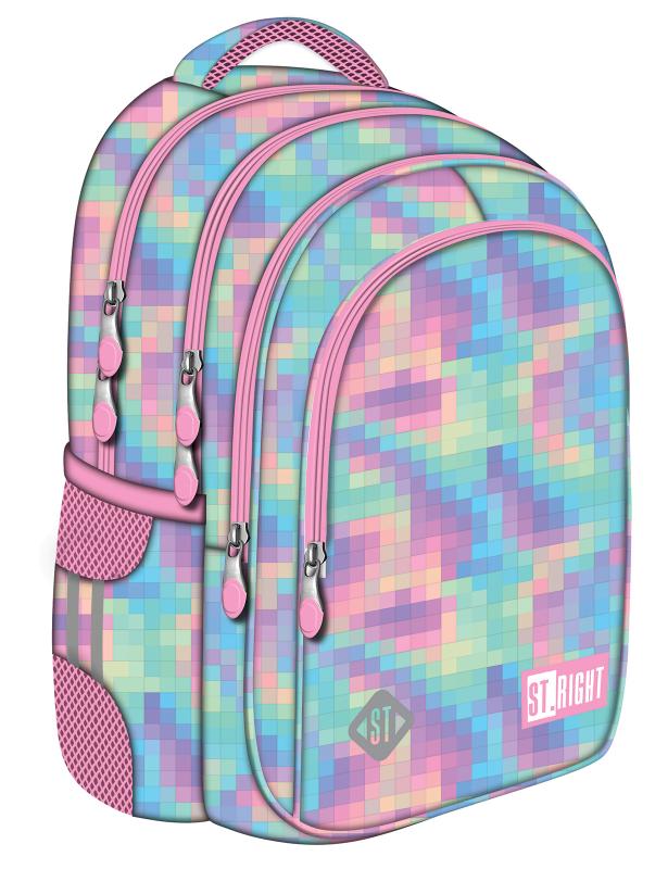 PLECAK 4-KOMOROWY PASTEL PIXELS STRIGHT BP-58
