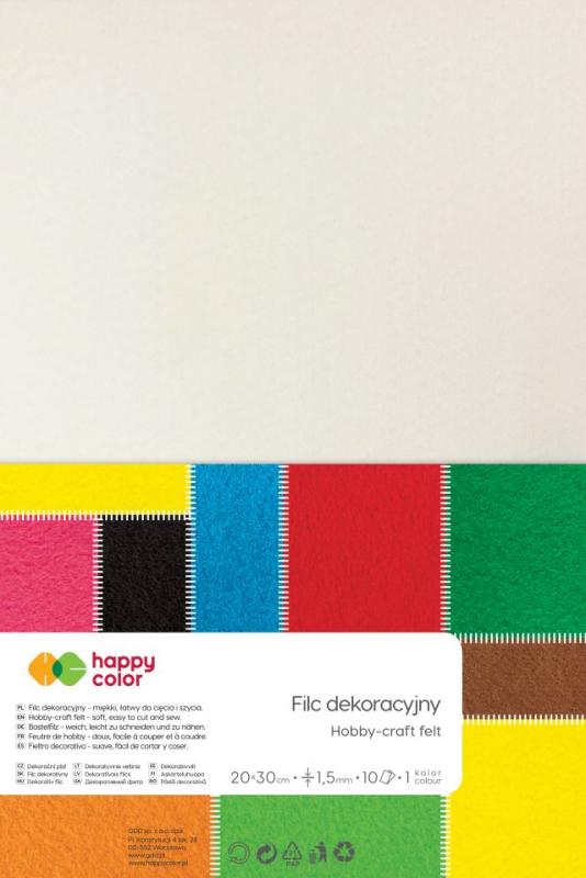 FILC DEKORACYJNY 20X30CM 1,5 MM BIAŁY MLECZNY GDD