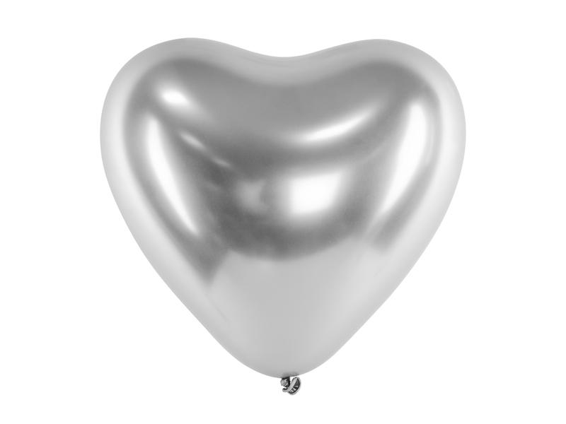 BALONY GLOSSY SREBRNE SERCE 30CM