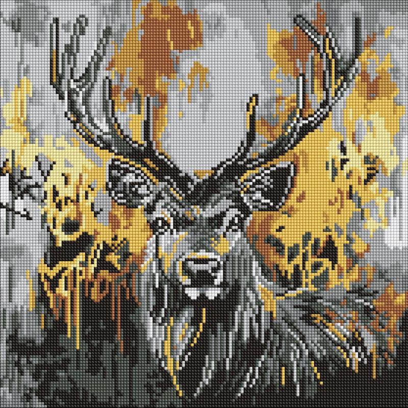 ZESTAW DO MOZAIKI DIAMENTOWEJ ZŁOTY JELEŃ 40X40CM
