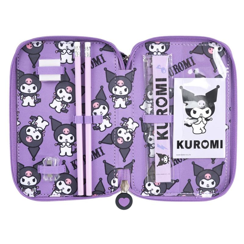 PIÓRNIK POTRÓJNY Z WYPOSAŻENIEM KUROMI VIOLET