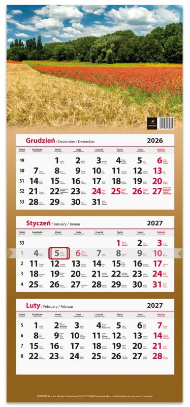 KALENDARZ TRÓJDZIELNY 2027