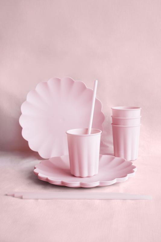 SŁOMKI PLASTIKOWE 23CM RÓŻOWY
