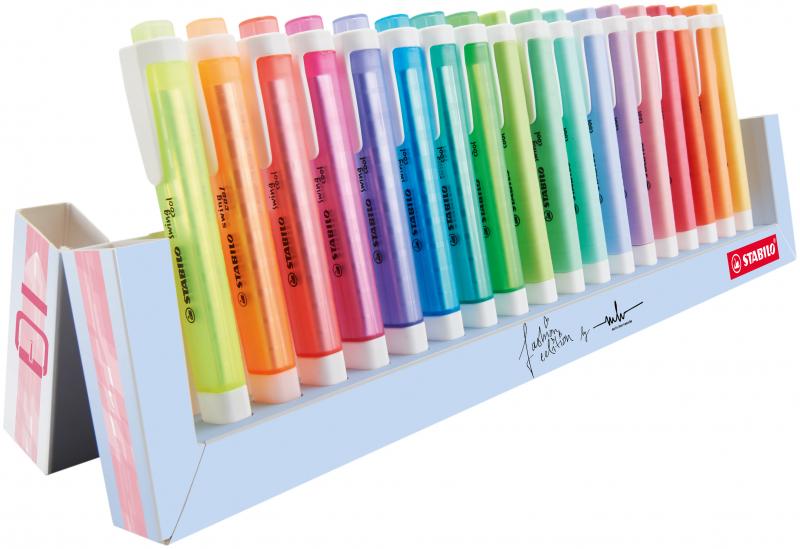 ZAKREŚLACZ STABILO 18 SZT PASTEL, PODSTAWKA NA BIURKO