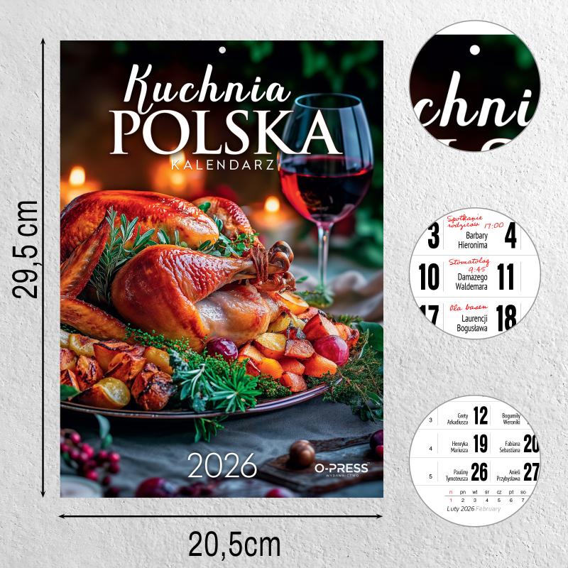 KALENDARZ ŚCIENNY A4 KUCHNIA POLSKA AREX