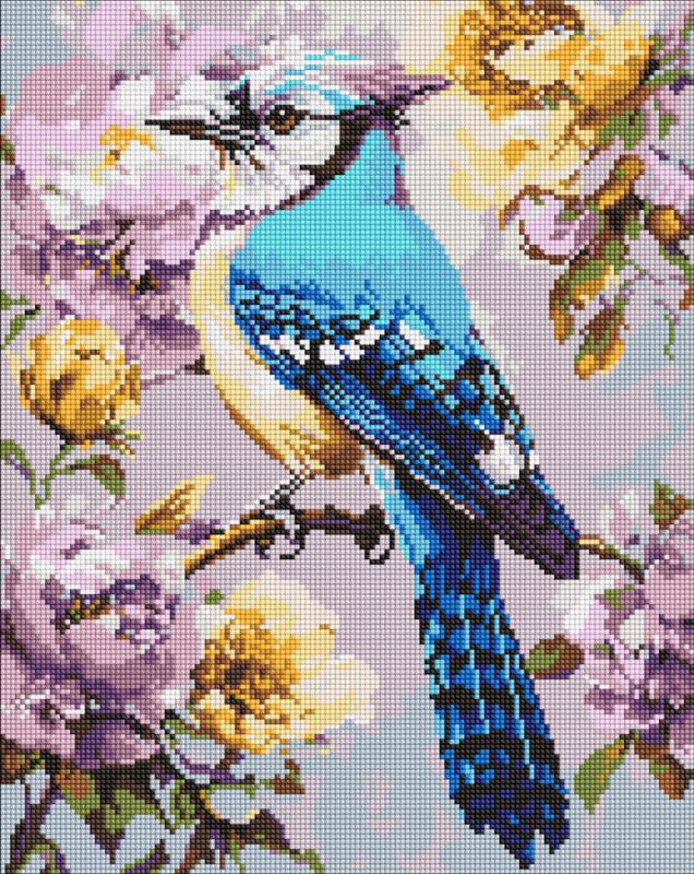 ZESTAW DO MOZAIKI DIAMENTOWEJ SÓJKA W PIWONIACH 40X50CM