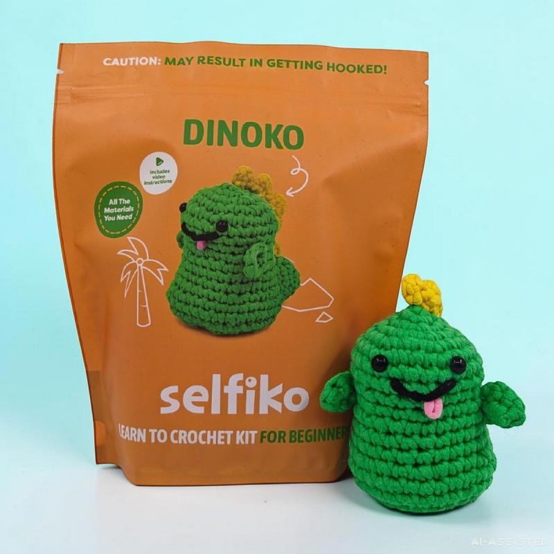 ZESTAW DO SZYDEŁKOWANIA DINOZAUR DINOKO SELFIKO