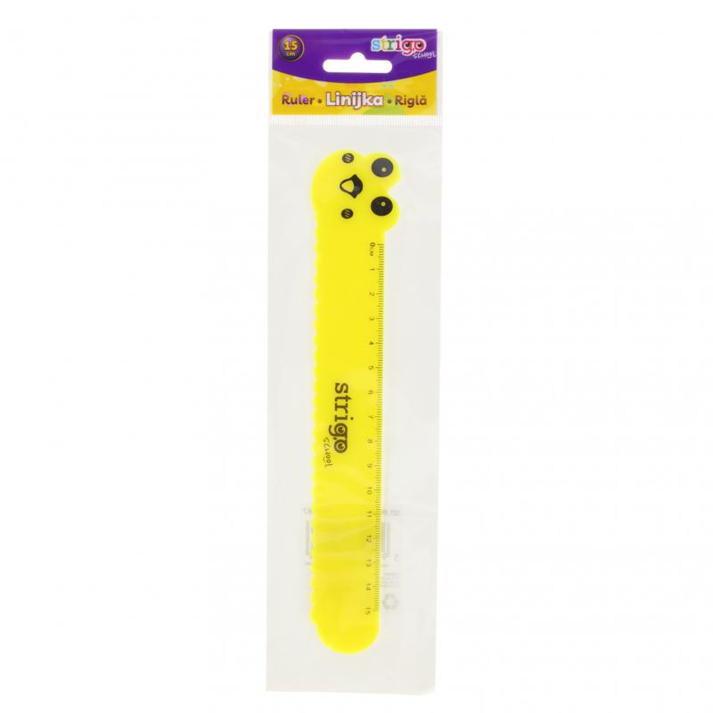 LINIJKA PLASTIKOWA GĄSIENICA 15CM STRIGO