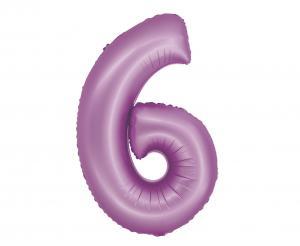 BALON FOLIOWY SMART CYFRA 6 LAWENDA MAT 76CM