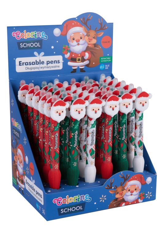 DŁUGOPIS PATIO WYMAZYWALNY XMAS A/36 AUTOMATYCZNY GRIP COLORINO #ŚWIĘTA