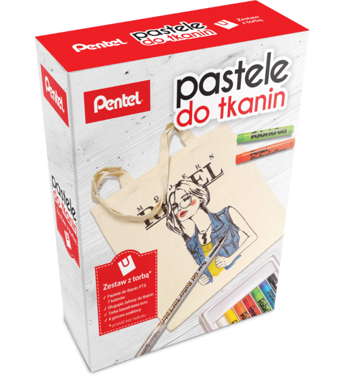 ZESTAW PASTELE DO TKANIN + TORBA