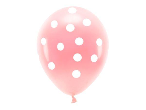 BALONY ECO 33CM PASTELOWE KROPKI JASNY RÓŻOWY