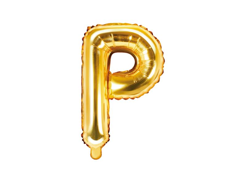 BALON FOLIOWY LITERA P 35CM RÓŻOWE ZŁOTO