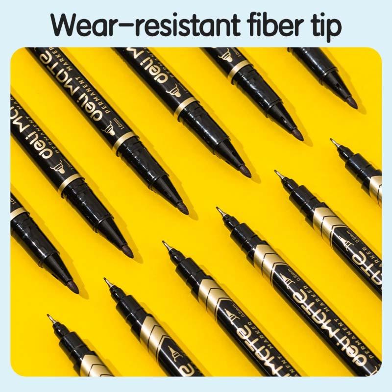 MARKER PERMANENTNY DWUSTRONNY CZARNY 1,0MM I 0,5MM CZARNY DELI A/12