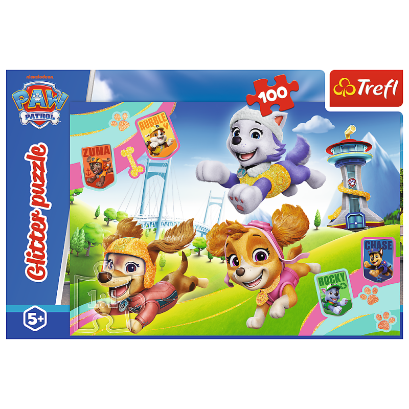 PUZZLE 100 TREFL GLITTER PSIAKI