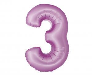 BALON FOLIOWY SMART CYFRA 3 LAWENDA MAT 76CM