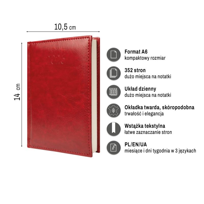KALENDARZ KSIĄŻKOWY FIGARO A6 DZIENNY AREX