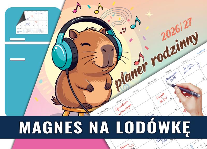 KALENDARZ A4 POZIOMY PLANER RODZINNY KMG MAGNETYCZNY NA LODÓWKĘ JOTAN