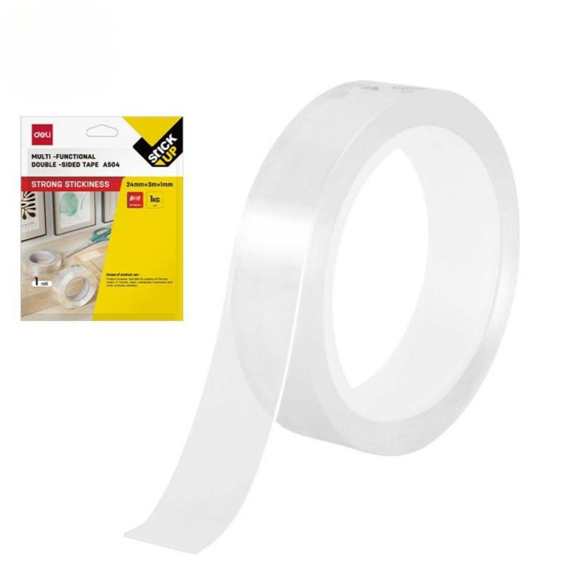 TAŚMA DWUSTRONNA WIELOFUNKCYJNA TRANSPARENTNA 1MM*24MM*3M DELI