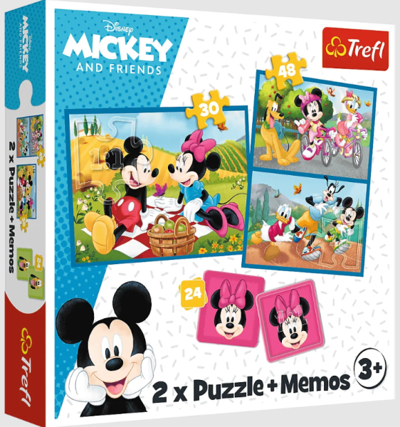 PUZZLE 2W1+MEMOS POZNAJ BOHATERÓW DISNEY