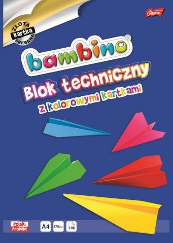 BLOK TECHNICZNY A4/10K KOLOR BAMBINO +ZŁ I SR KARTKA