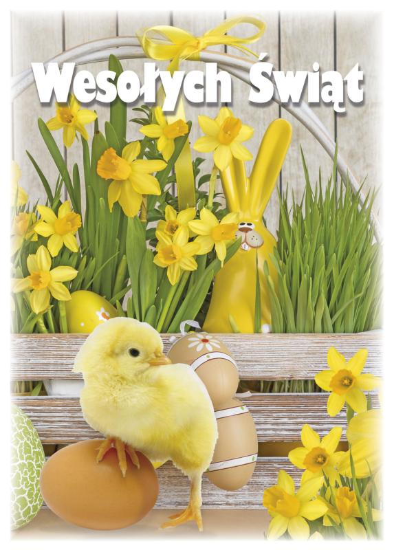 KARTKI POCZT.POLMAK BROKAT/ZŁ WIELKANOC