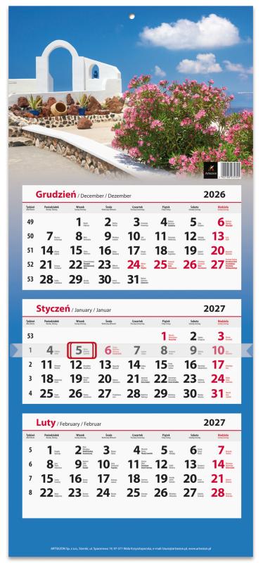 KALENDARZ TRÓJDZIELNY 2027