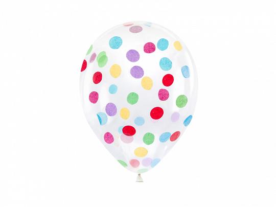 BALON Z OKRĄGŁYM KONFETTI 30CM, MIX