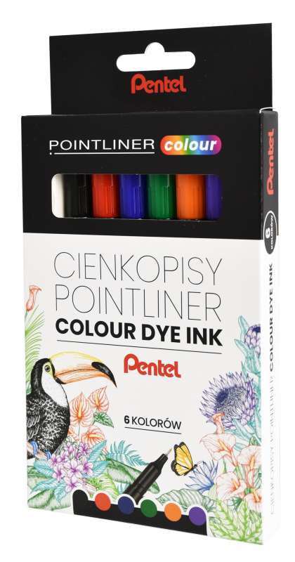 ZESTAW CIENKOPIS PENTEL POINTLINER COLOUR 6SZT